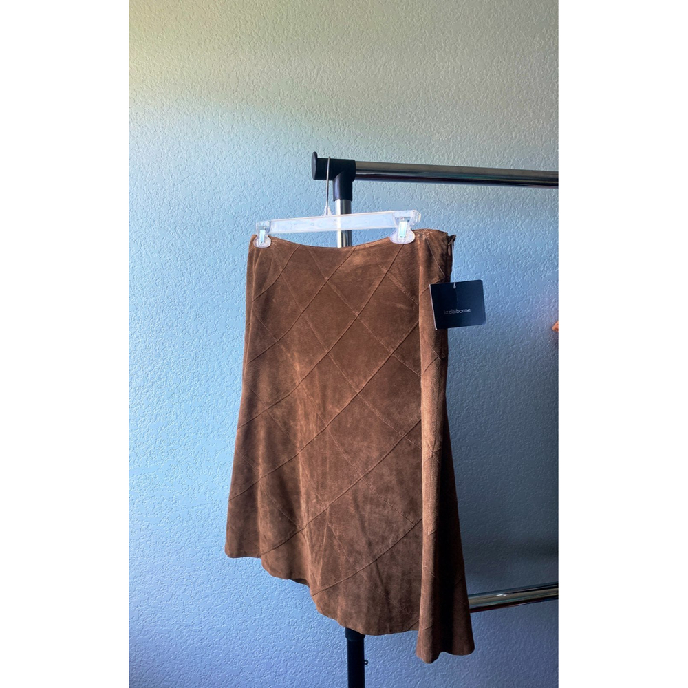 Liz Claiborne Skirts | Liz Claiborne Genuine Leather Suede Women's Brown Skirt